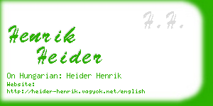 henrik heider business card